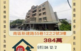 台南南區永華國小公寓-12/2 開標