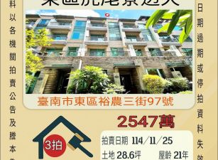 台南東區虎尾寮透天-11/25 開標