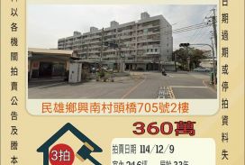 民雄頭橋工業區公寓-12/9 開標