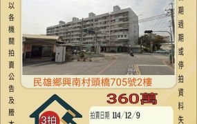 民雄頭橋工業區公寓-12/9 開標