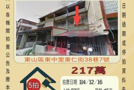 台南東山區東山國中透天-12/16 開標