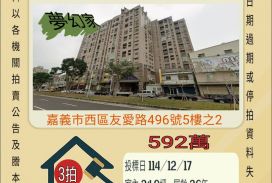 嘉義西區友愛路三房-12/17 開標