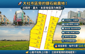 🚀 大社市區旁的鑽石級農地！近楠梓、義大，未來增值潛力無限！