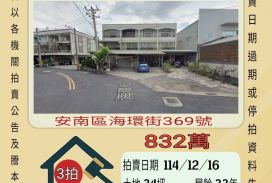 安南海尾寮透天-12/16開標