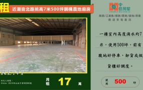 🔥大園台61潮音北路旁🔥500坪挑高7米鋼構倉庫廠房