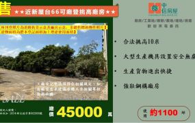 ★★近新屋台66可廠登挑高廠房★★