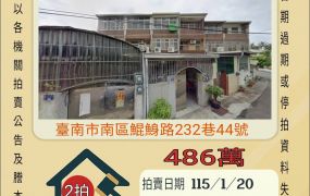 台南南區鯤鯓透天-115/1/20 開標