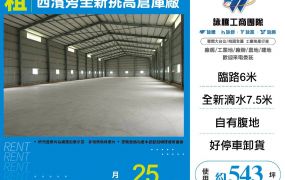 大園西濱旁全新挑高倉庫廠