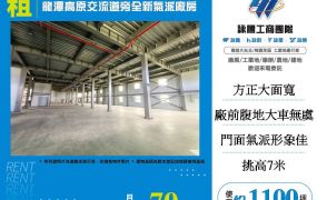 龍潭高原交流道旁全新氣派廠房