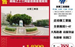 楊梅乙工三角窗挑高面寬廠房