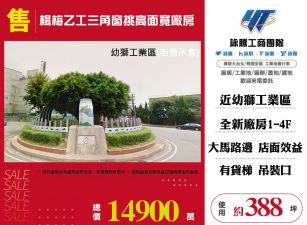 楊梅乙工三角窗挑高面寬廠房