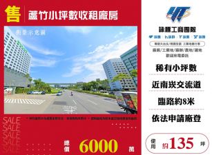 蘆竹小坪數收租廠房
