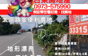 台東房地產 / 太原路旁面寬農地