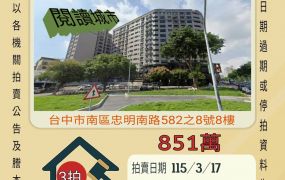 台中南區崇倫國中三房-115/3/17 開標