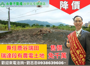 專任鹿谷瑞田瑞達段有農電土地台中買屋賣房,土地王劉志忠,南投土地.南投房屋