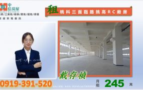 正桃園科技園區挑高13米合法全新RC廠房出租[觀音區廠房工業地買賣出租]