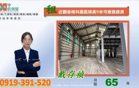 🍊近觀音桃科園區挑高9米可廠登廠房[專營觀音工業區廠房倉儲倉庫工業地買賣出租]🍊
