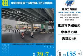 &nbsp;中和環快旁一樓店面/可分戶出租155