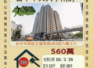台中南區中興大學兩房-115/3/26 開標