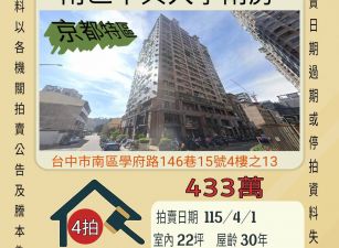 台中中興大學兩房-115/4/1 開標