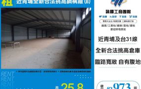 近青埔全新合法挑高鋼構廠(B)(FT04293)