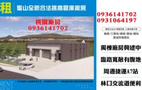 龜山全新合法挑高倉庫廠房