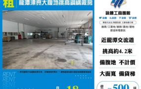 龍潭漂亮大腹地挑高鋼構廠房145