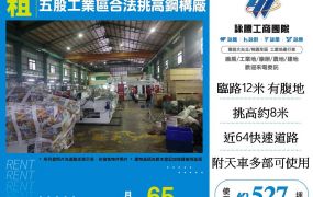 五股工業區合法挑高鋼構廠房