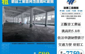 觀音工業區角地挑高RC廠房