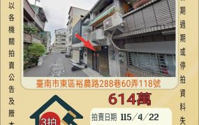 台南東區南紡透天-115/4/22 開標