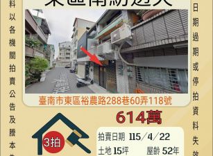 台南東區南紡透天-115/4/22 開標