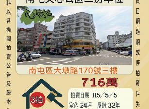 南屯文心公園三房車位-115/5/5 開標