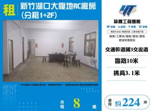 新竹湖口大腹地RC廠房 (分租1+2F)(FC05734)