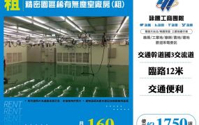 台中精密園區稀有無塵室廠房