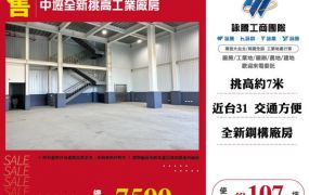 中壢全新挑高工業廠房120