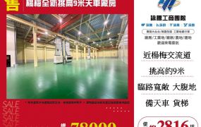 楊梅全新挑高9米天車廠房