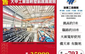 大甲工業區輕屋齡挑高廠房