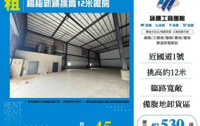 楊梅新穎挑高12米廠房