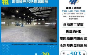 海湖漂亮合法挑高廠房
