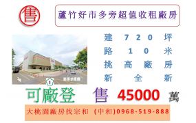 蘆竹好市多旁超值收租廠房