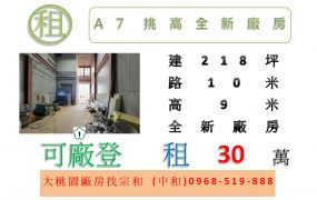 A7挑高全新廠房