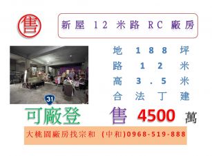 新屋12米路RC廠房