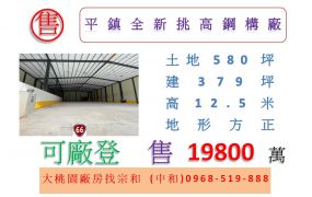 平鎮全新挑高鋼構廠