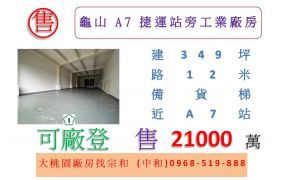 龜山A7捷運站旁工業廠房