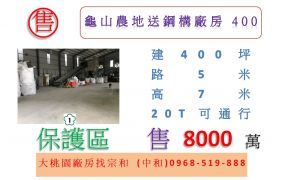 龜山農地送鋼構廠房400