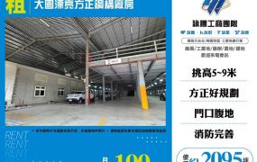 【租】大園漂亮方正鋼構廠房FT10518
