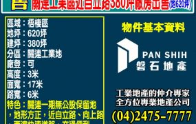 關連工業區近自立路380坪廠房出售(地620坪)