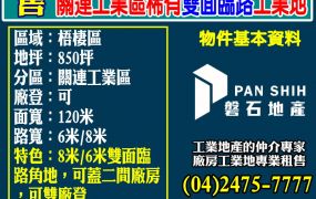 關連工業區/雙面臨路/可雙廠登/工業地