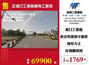 正湖口工業區稀有工業地/桃竹苗廠房工業地買賣租賃