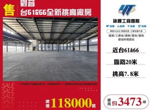 觀音台61.66新穎挑高鋼構廠房/桃竹苗廠房工業地買賣租賃
